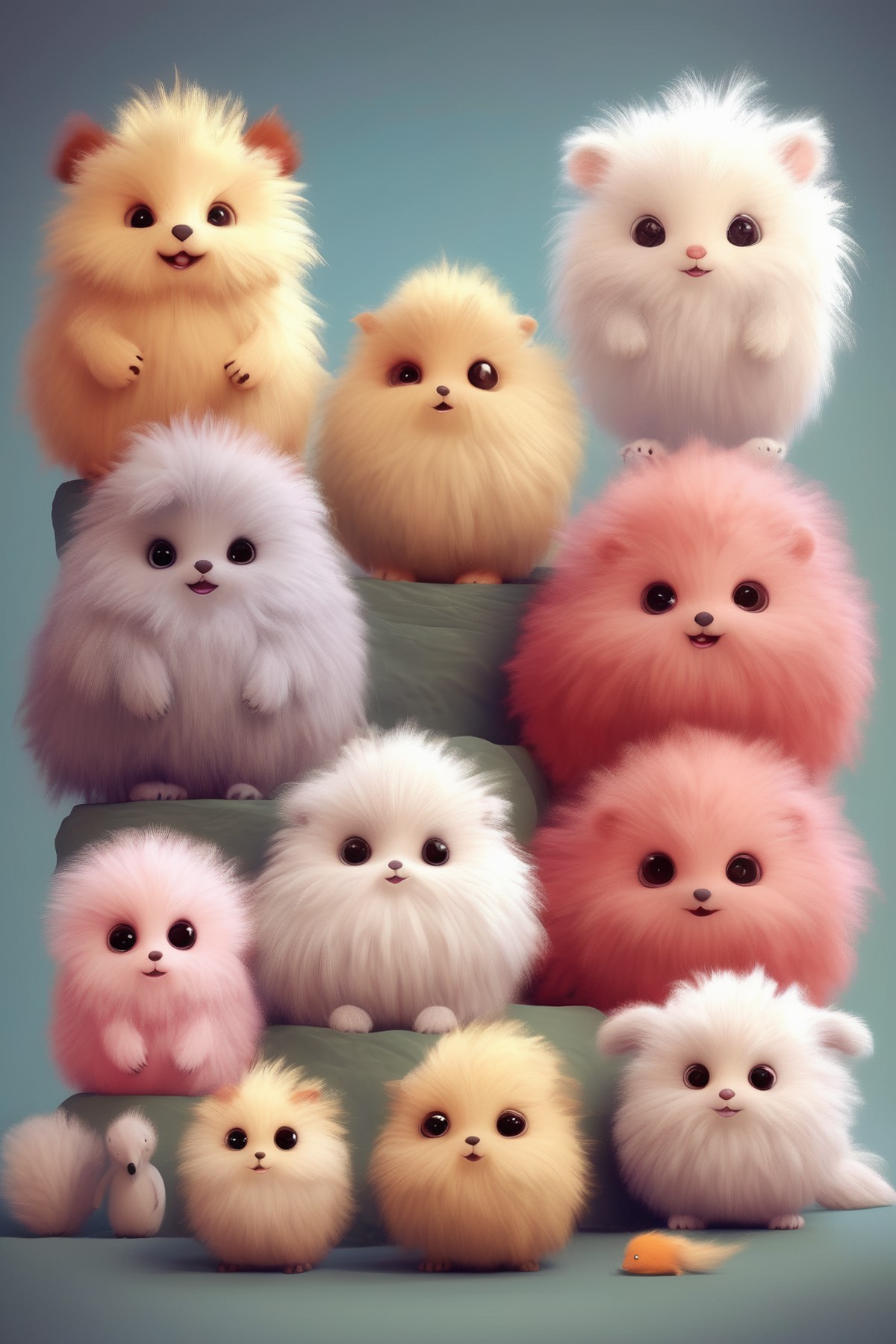 <lora:Cute Animals:1>Cute Animals - digital painting of cute and cuddly and fluffy creatures